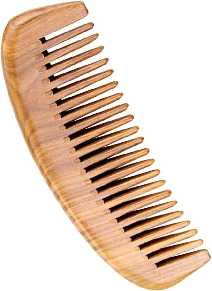 Houten Baardkam - Sandelhout Kam - Haar Ontklitten - Niet Statisch - 15 x 4 cm - Houtkleur