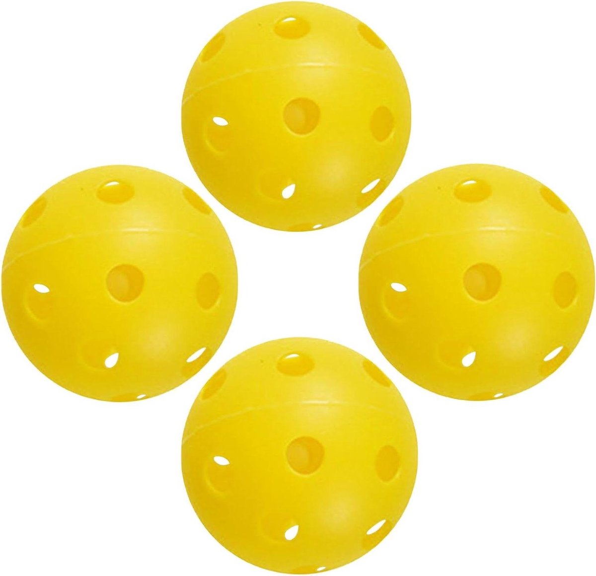 Pickleball Oefenballen - Trainingsballen Set - Sportvaardigheden Verbeteren - 26 Gaten Ontwerp - 72 mm - Geel