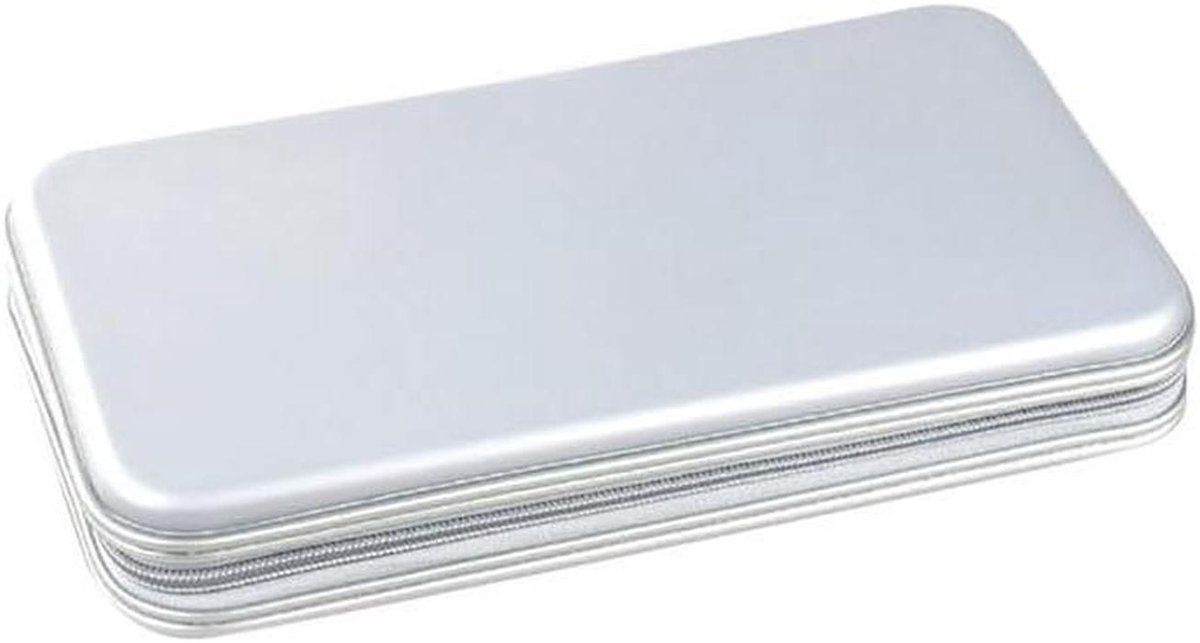 CD DVD Opbergtas - Media Organizer - Schijven Beschermen - Krasvrije Binnenhoes - 80 Stuks Capaciteit - Zilver