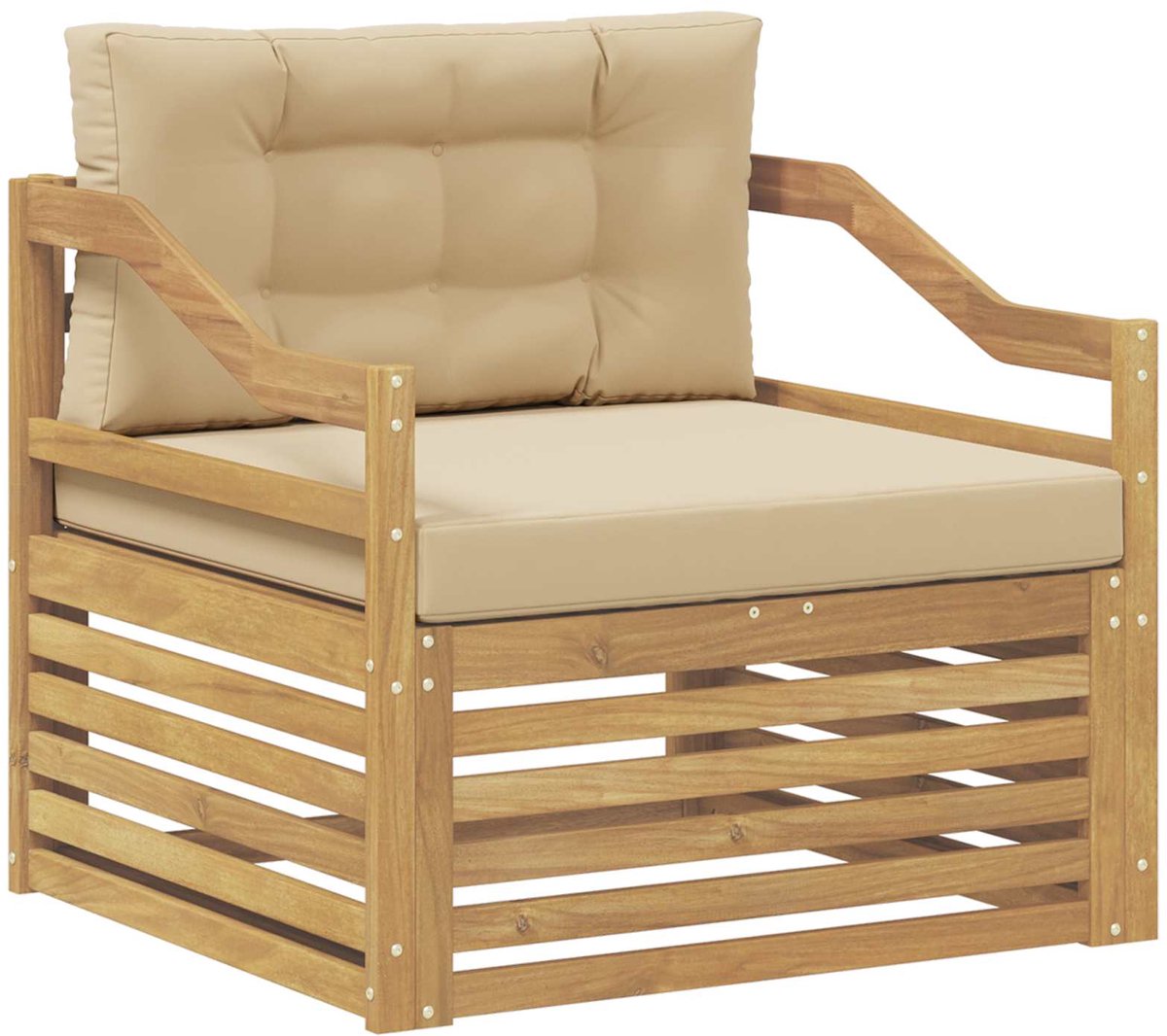vidaXL - Buitensofa - Wit - en - Beige