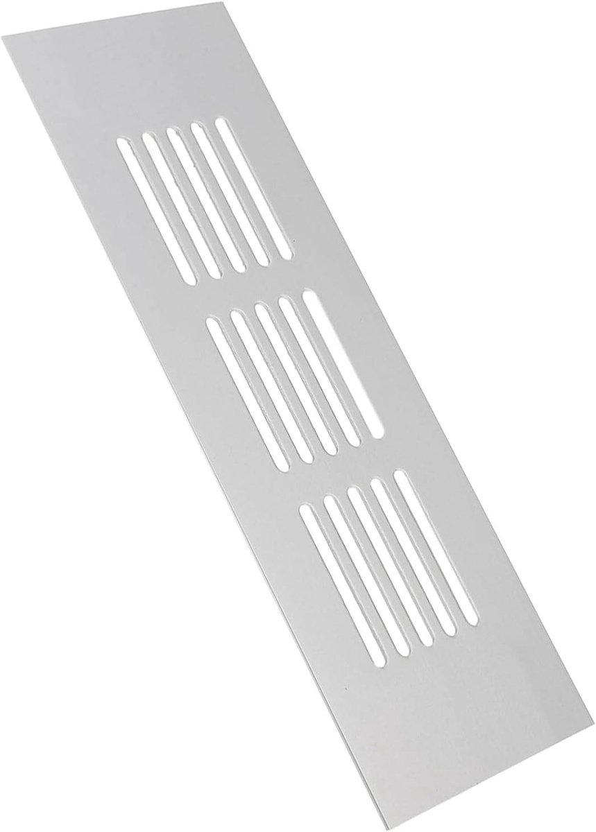 Ventilatierooster - Ontluchtingsdeksel Luchtrooster - Kast Ventilatie - Maximale Luchtstroom - 15x5x1 cm - Zilver