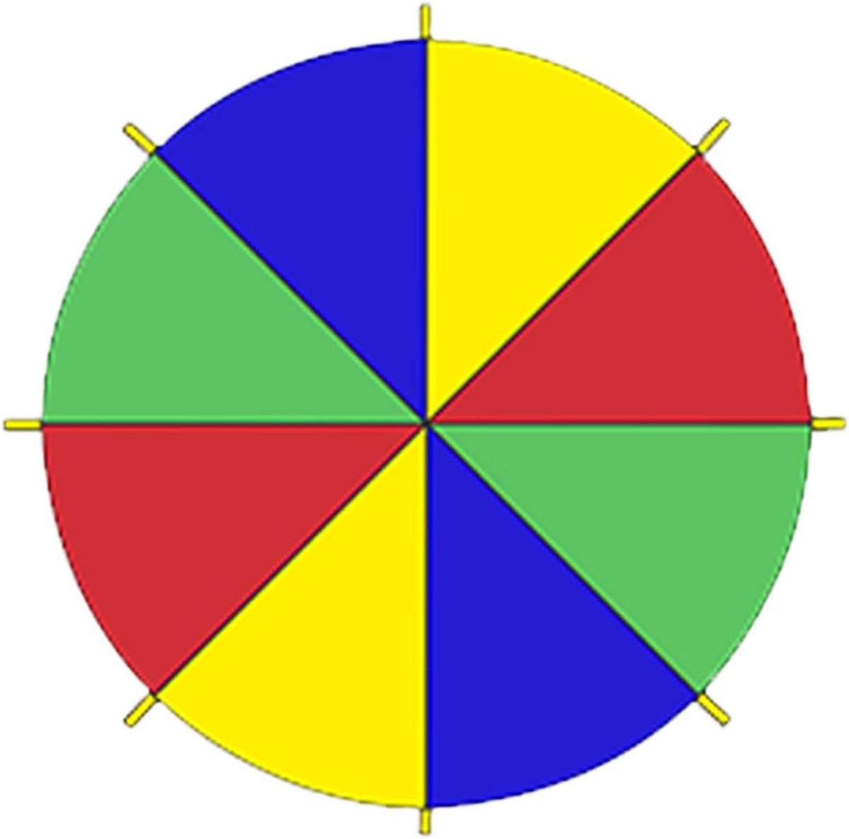 Kinder Speel Parachute - Grote Parachute - Groepsactiviteiten Buiten - Dubbel Gestikte Versteviging - 3 meter 4 kleuren - Regenboog