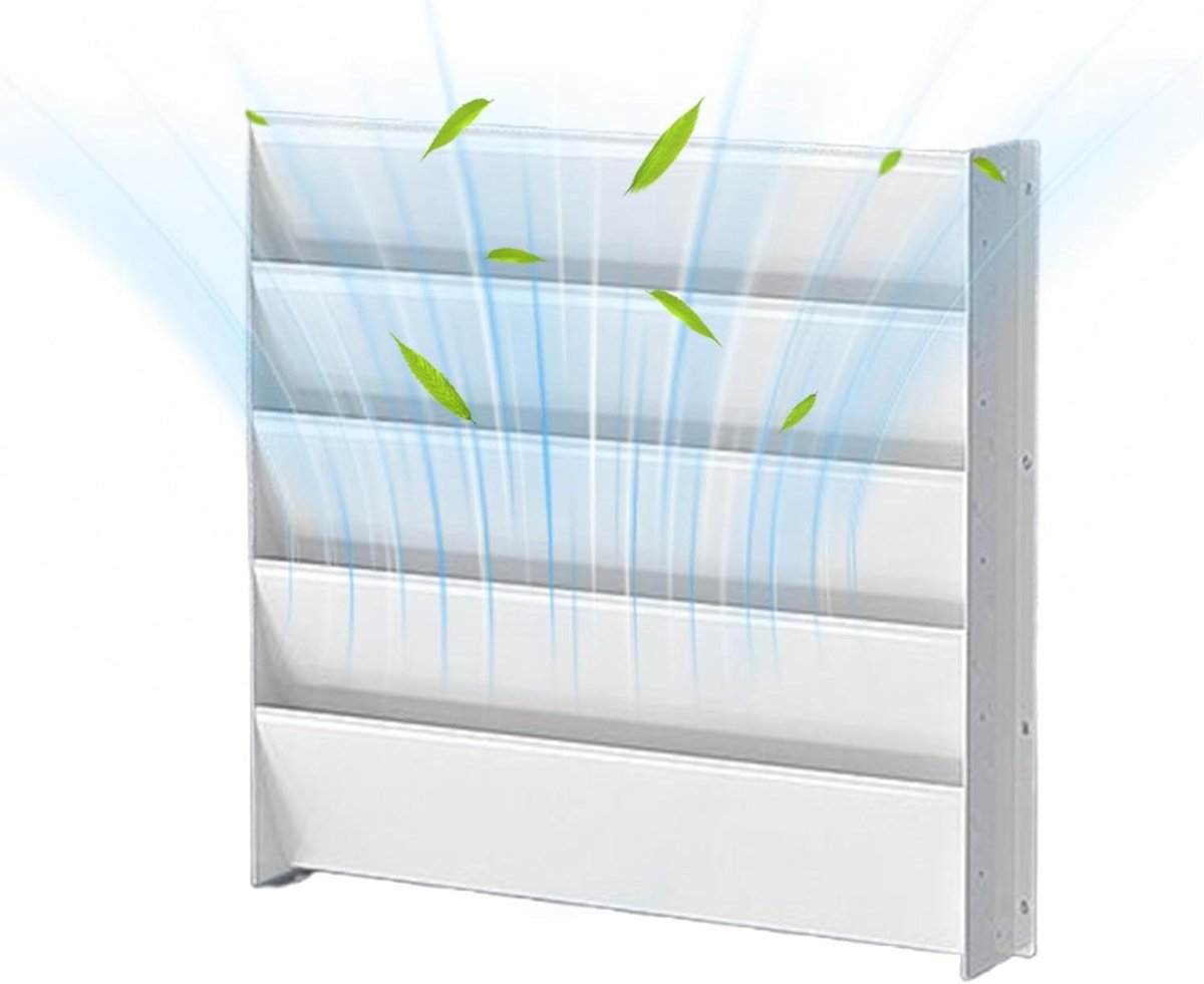 Airconditioning Rooster - Afdekking Buitenunit - Luchtstroom Sturen - Roestvrij Legering Frame - 47 x 12 x 7.5 cm