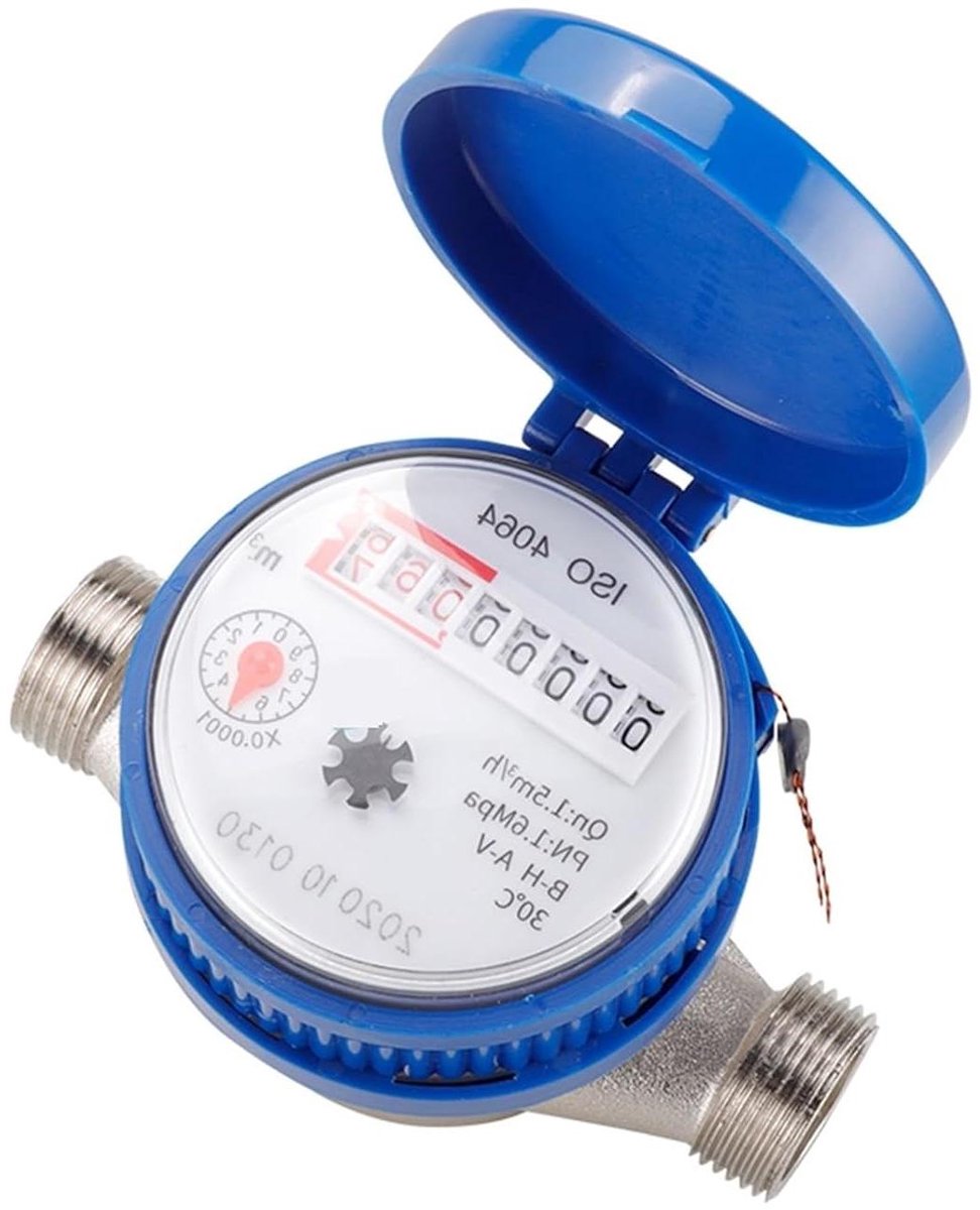 Waterstroommeter Koud - Slimme Watermeter - Waterverbruik Meten - Anti-elektromagnetische Interferentie - 115x85x75mm - Wit