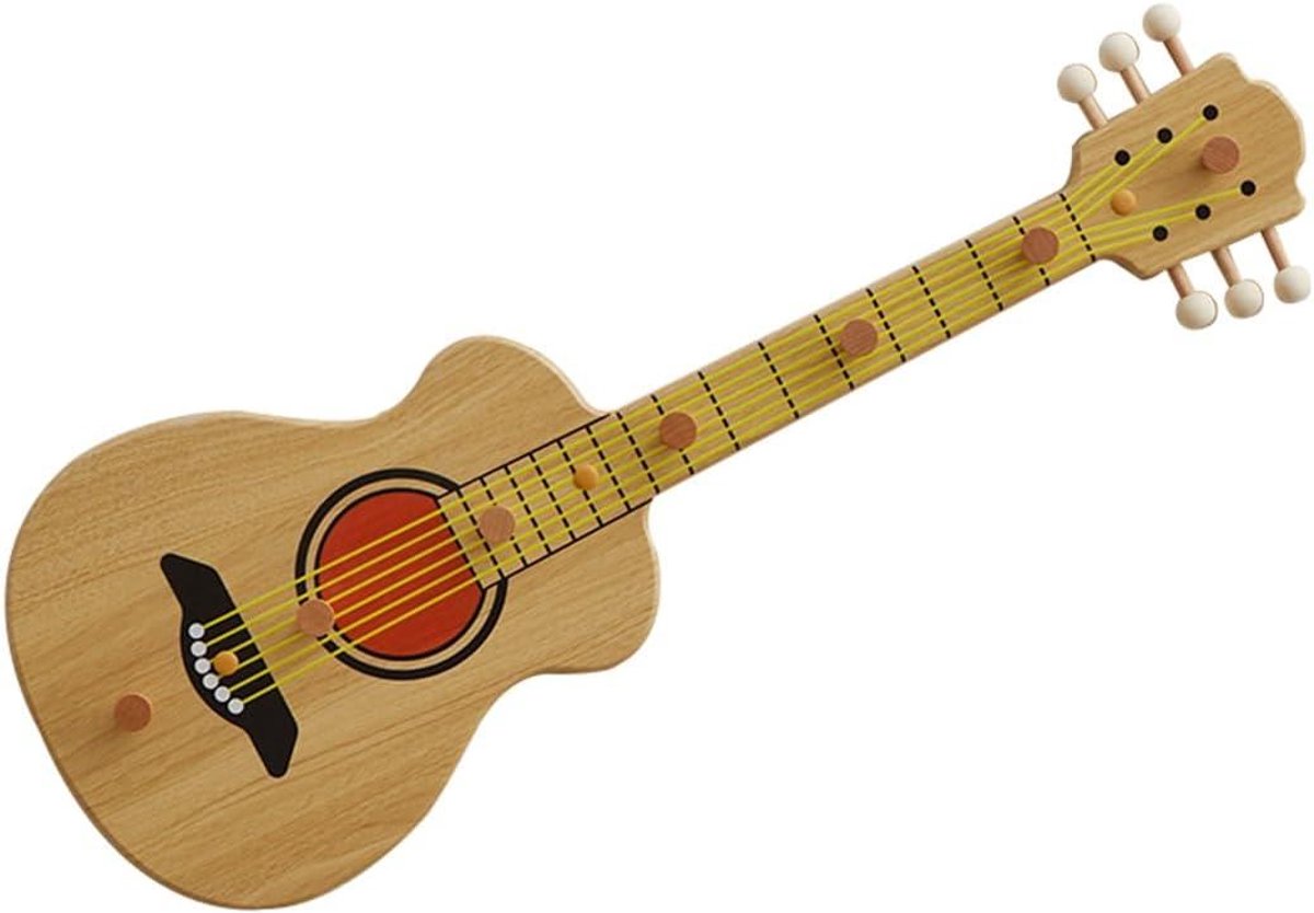 Gitaar Haakjesrek - Wandhanger Jas - Muziek Decoratie - Gitaar Vorm - 73cm - Bruin