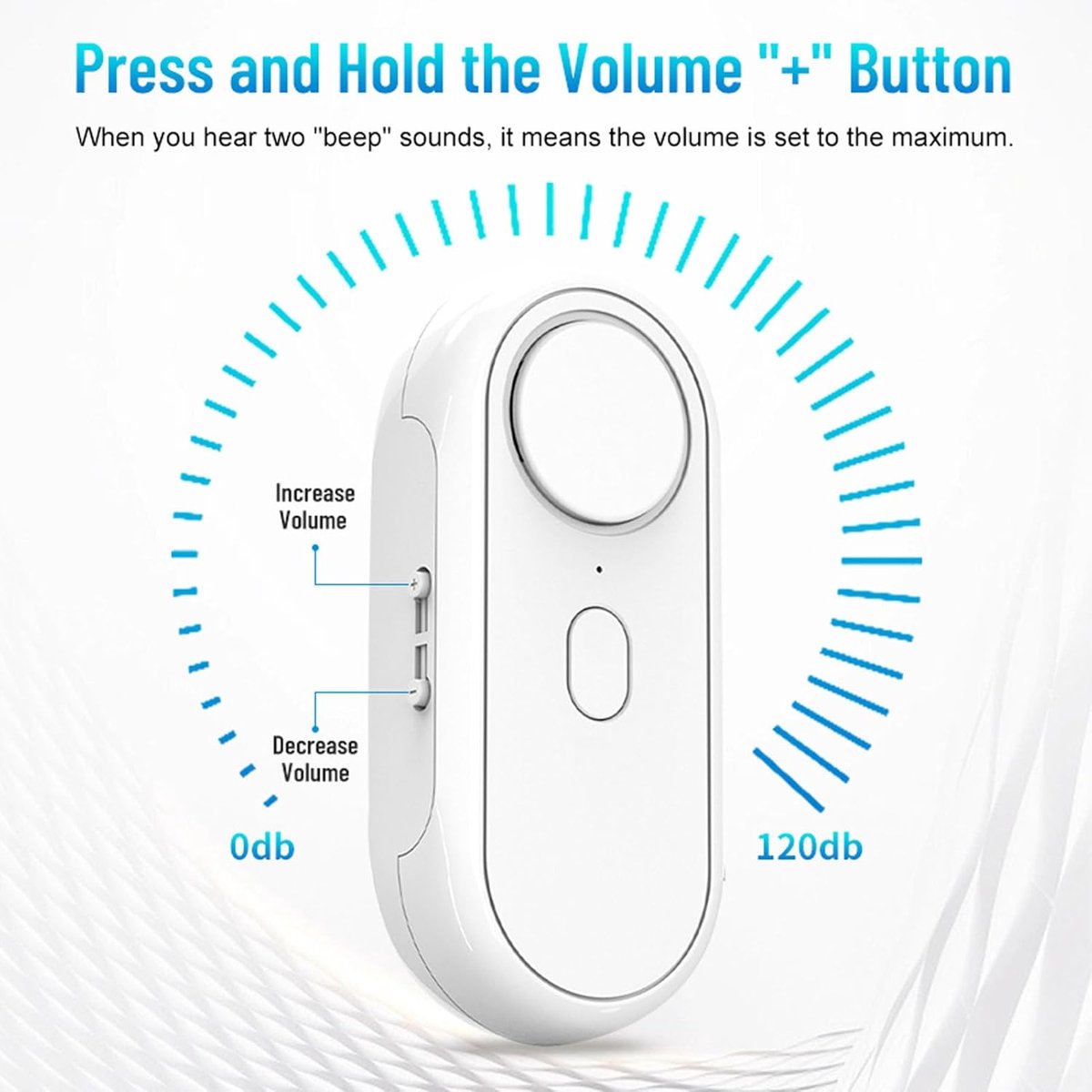 Deurraam Trillingsalarm - Inbraakalarm Sensor - Huis Beveiligen - Instelbare Gevoeligheid - 120 dB - Wit