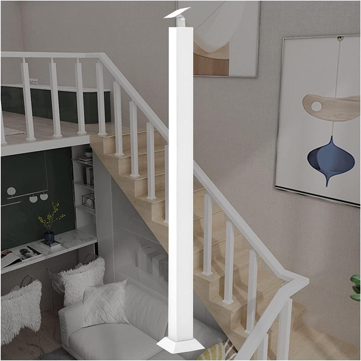 Vierkante Metalen Reling - Trapleuning Buiten - Veiligheid Creëren - Verstelbare Hoekbeugel - 90 cm - Zwart