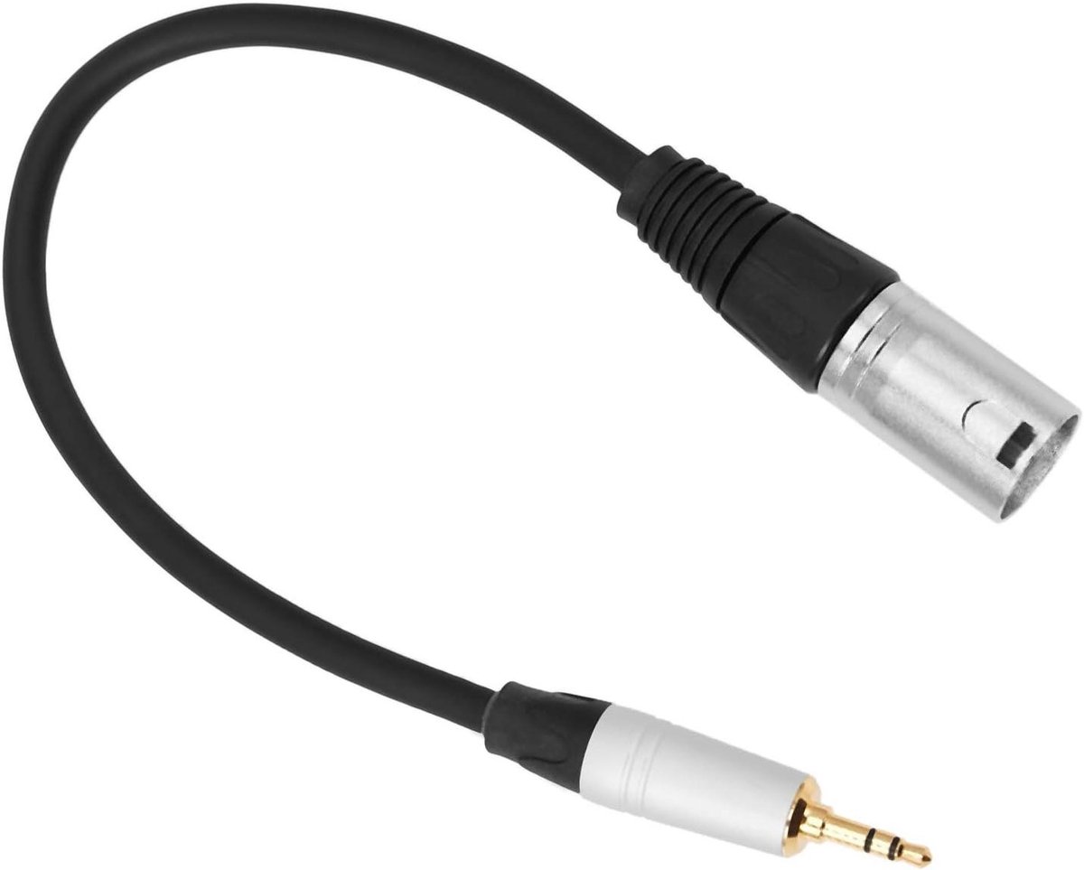Audio Kabel - Microfoon Kabel - Muziek Opnemen - Zuiver Koper Geleiders - 0.3 Meter - Zwart