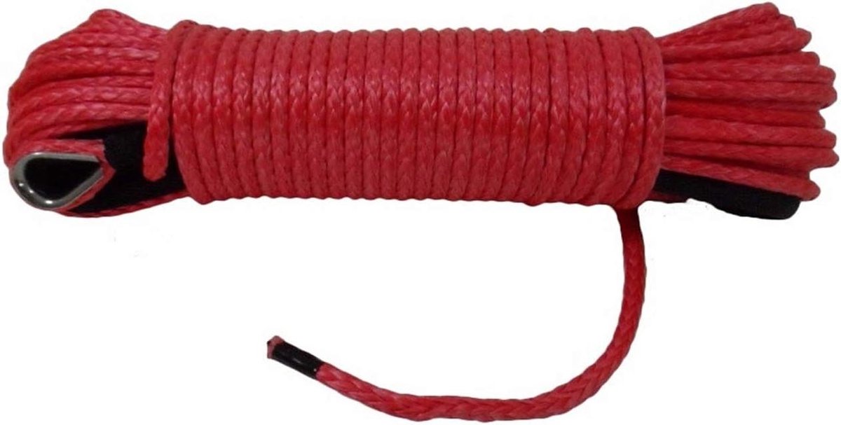 Lier Touw - Synthetische Lijn - Off-road Hulp - Licht en Sterk - 6mm x 30m - Rood