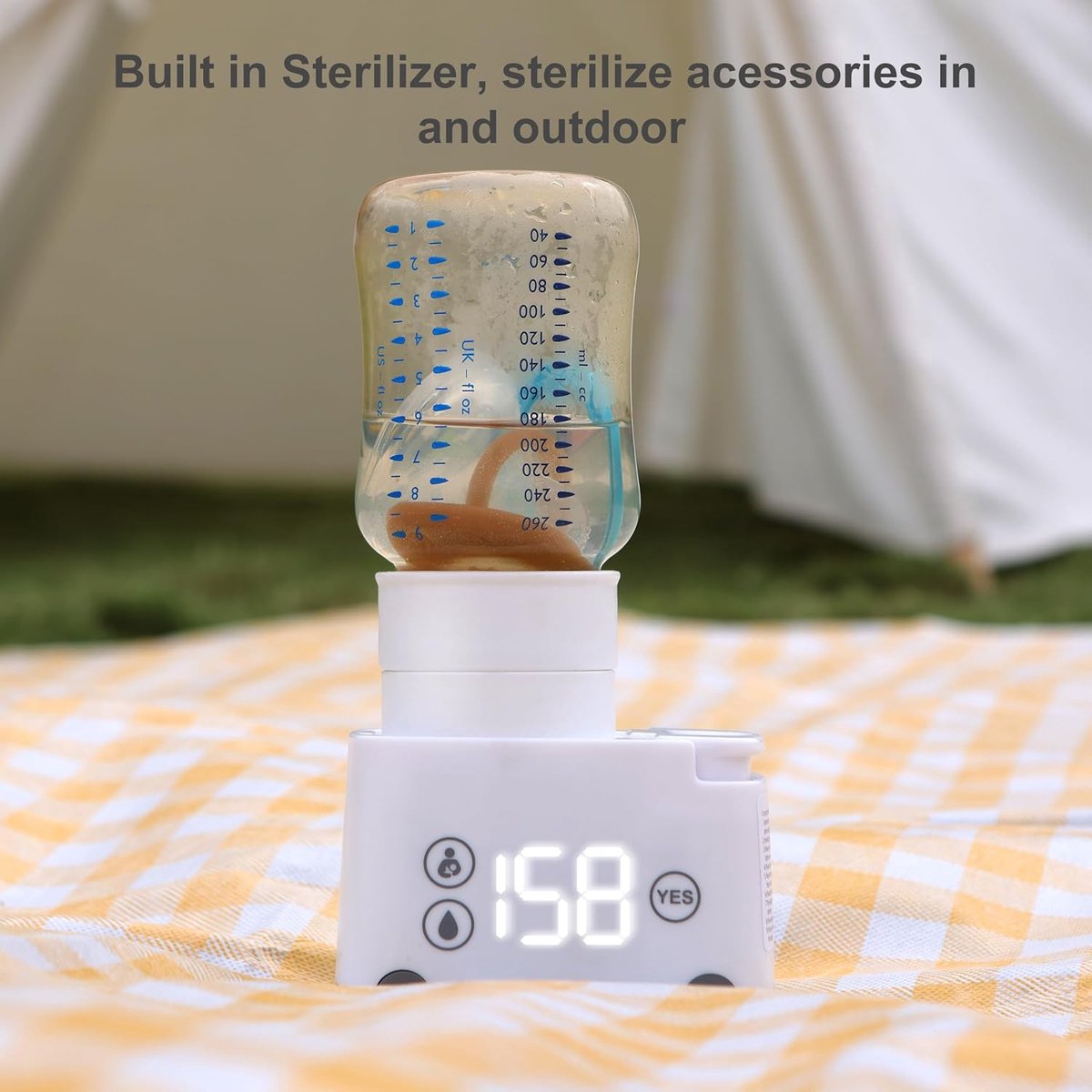 Smily Mia Draagbare Flesverwarmer Baby Onderweg - Reis Babyflesverwarmer voor Moedermelk en Flesvoeding - 6 Universele Adapters - Lekvrij - 5 Temperatuurstanden - Sterilisator - USB Oplaadbaar thumbnail 3