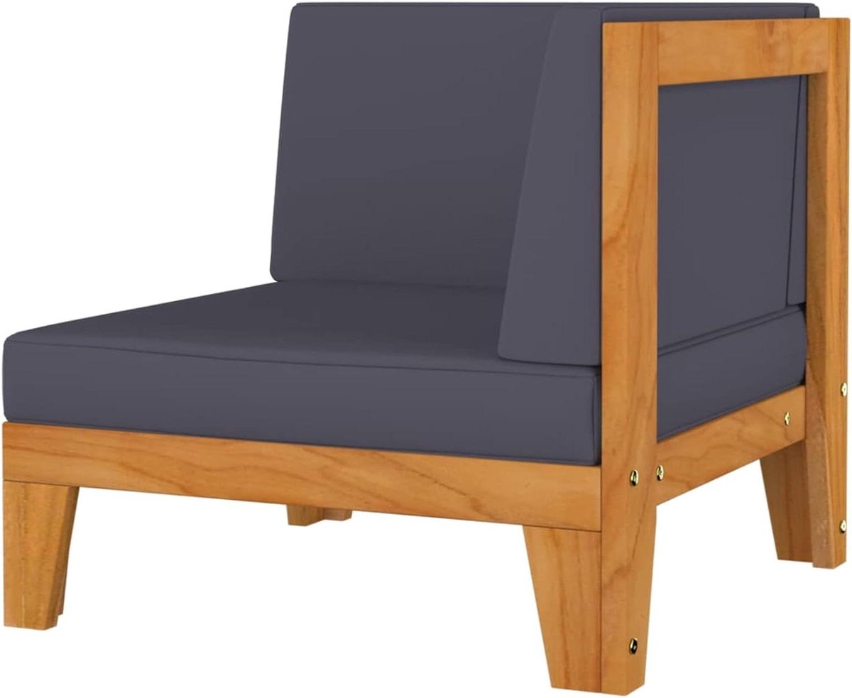 Modulaire hoekbank - Tuinbank Lounge - Buiten Ontspannen - Massief Acaciahout - L-vormig - Donkergrijs