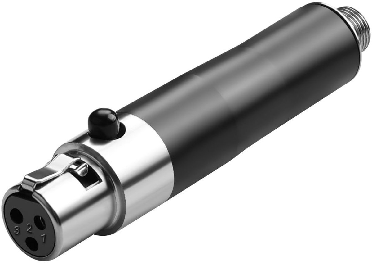 QIANRENON Mini XLR naar 3.5mm Draadloze Microfoon Adapter - Locking TRS Jack