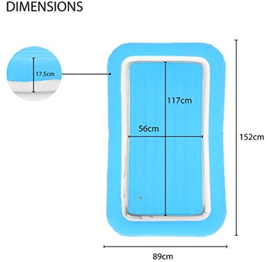 Eenpersoons Flocked Childs Air Bed - Blauw — afbeelding 2