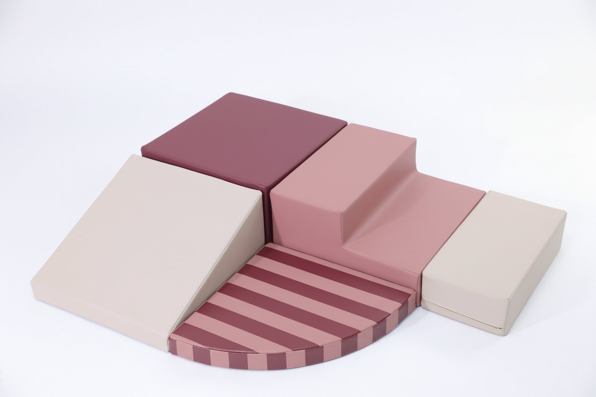 HENVAE® Baby Foam Blokken 5-delige Speelset - Glijbaan - Baby - Baby Speelgoed 6 maanden - Zachte blokken Baby - Montessori Speelgoed - Speelgoed 1 jaar - Educatief Speelgoed - Stapelblokken - Sensorisch Speelgoed - Speelblokken - Klimblokken Baby