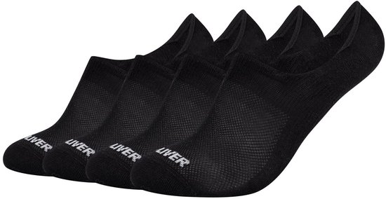 s.Oliver sokjes unisex, Bamboo Footies, 4-pack, no-show sokken, bamboevezel sokken, mesh-ventilatie, ondersteuning van de voetboog, sneaker sokjes
