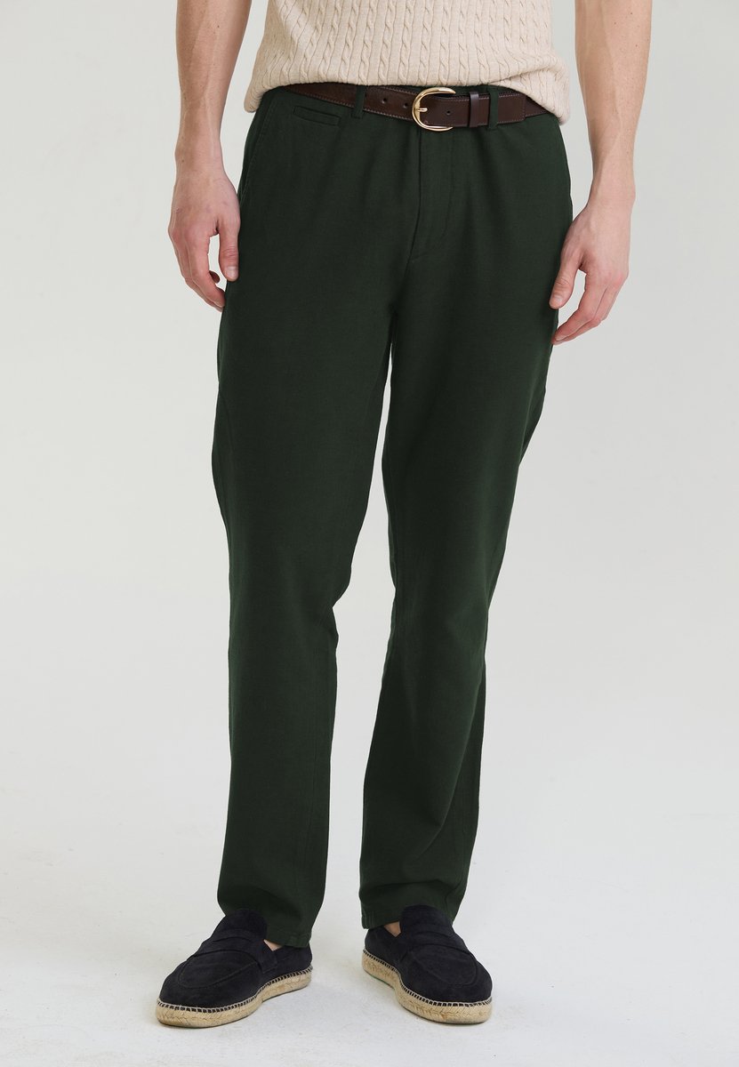 Felix Hardy Chino Zomer Broek Katoen Linnen Heren Khaki - 33