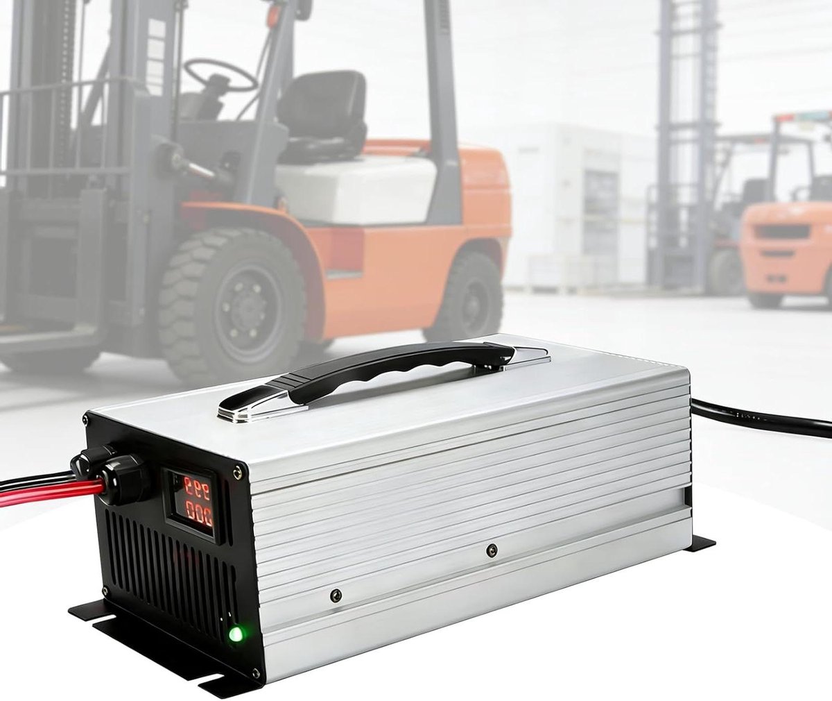 Acculader Elektrische Heftruck - Druppellader Stapelaar - Accu Opladen - Intelligent 3-Fase Laden - 48V 30A - Zilver