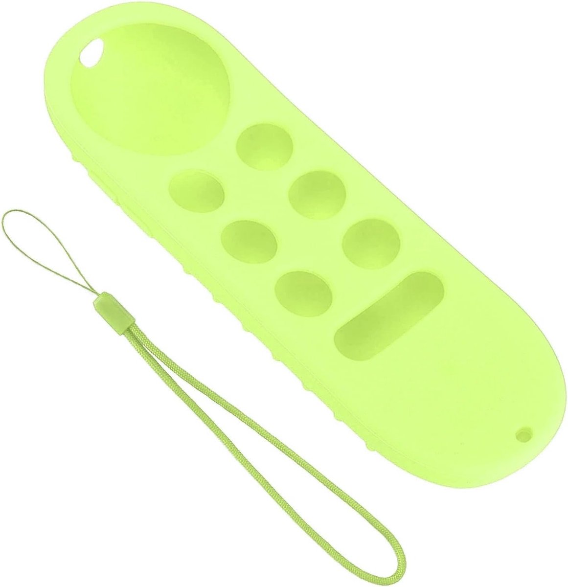 Siliconen Beschermhoes voor Afstandsbediening met Lanyard - Geschikt voor Chromecast en TV Afstandsbedieningen (Luminous Green)