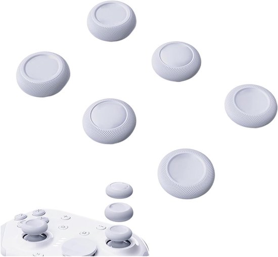 Joystick Grepen - Thumb Grips Controller - Verbeterde Controle - Antislip Vuilwerend - 6 Delige Set - Grijs — afbeelding 2