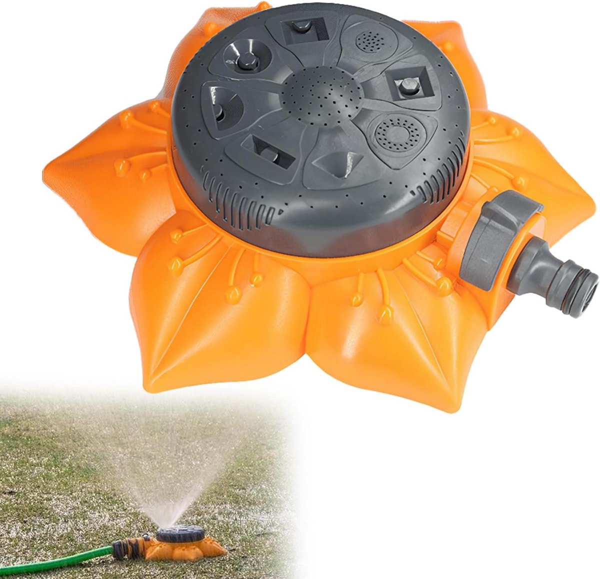 Tuinsproeier - Gazonsproeier Irrigatie - Planten Water Geven - Acht Sproeimodi - 110 vierkante meter - Zwart