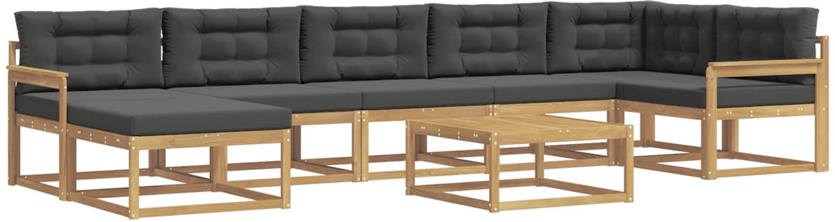vidaXL Buiten - bank - set - 8 - st - 7-zits - Wit - en - antracietkleurig Wit en antracietkleurig