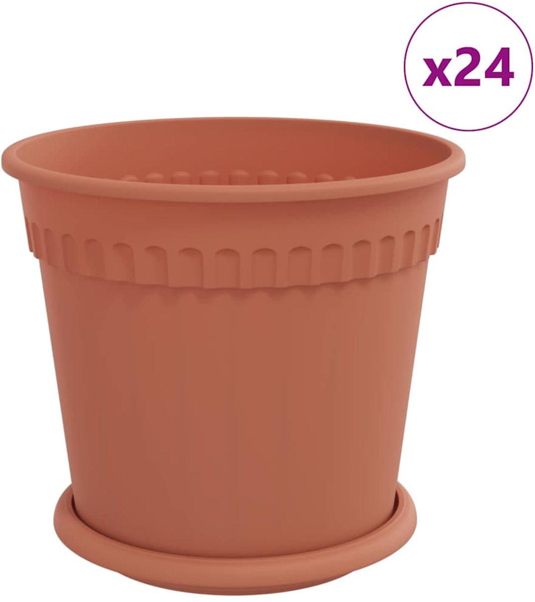 vidaXL Plantenpotten - 24 - st - Baksteenrood - Kunststof