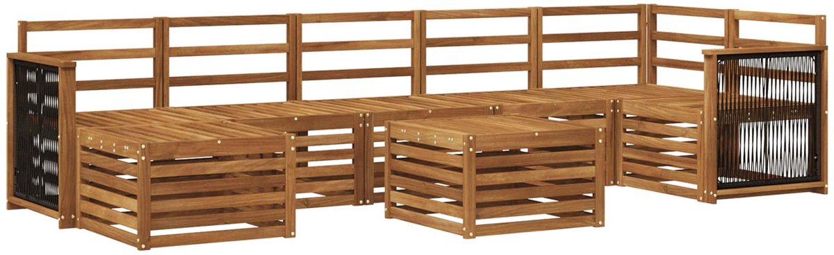 vidaXL Buiten - bank - set - 8 - st - 8-zits - Naturel - Massief - Acacia - Hout