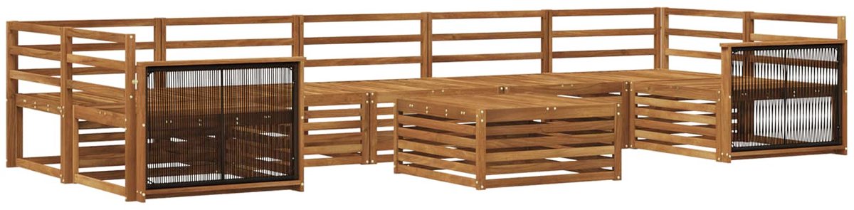 vidaXL Buiten - bank - set - 8 - st - 7-zits - Naturel - Massief - Acacia - Hout