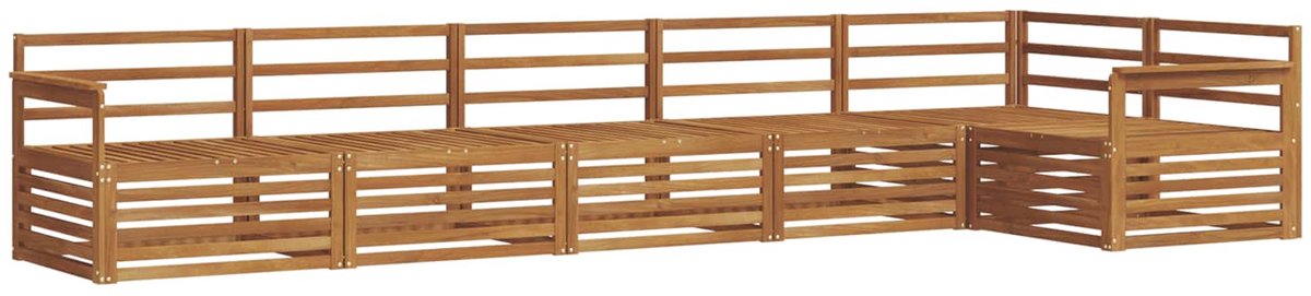vidaXL Buiten - bank - set - 6 - st - 6-zits - Naturel - Massief - Acacia - Hout