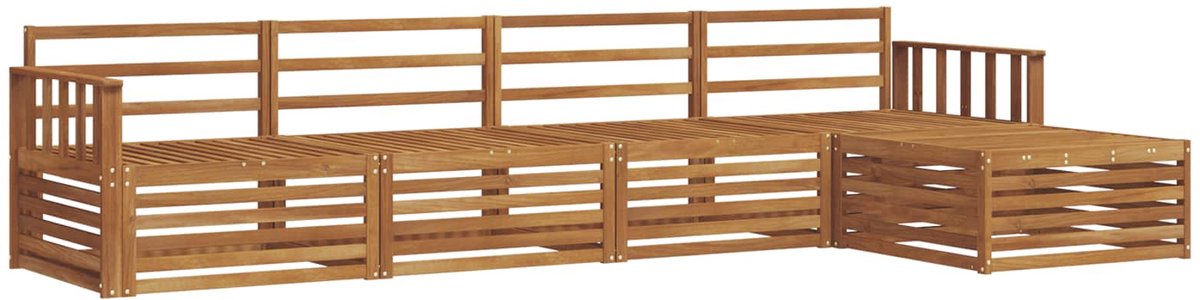 vidaXL Buiten - bank - set - 5 - st - 4-zits - Naturel - Massief - Acacia - Hout