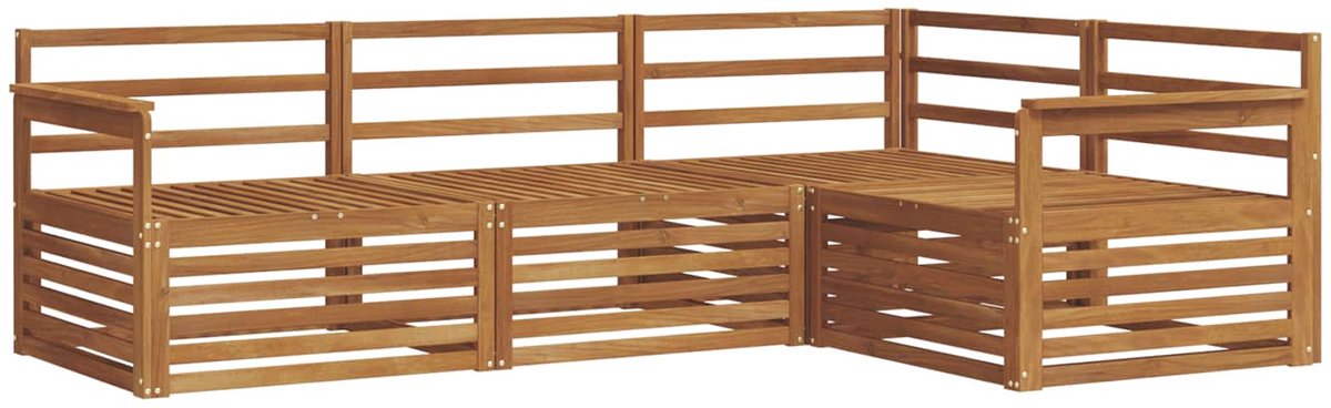 vidaXL Buiten - bank - set - 4 - st - 4-zits - Naturel - Massief - Acacia - Hout