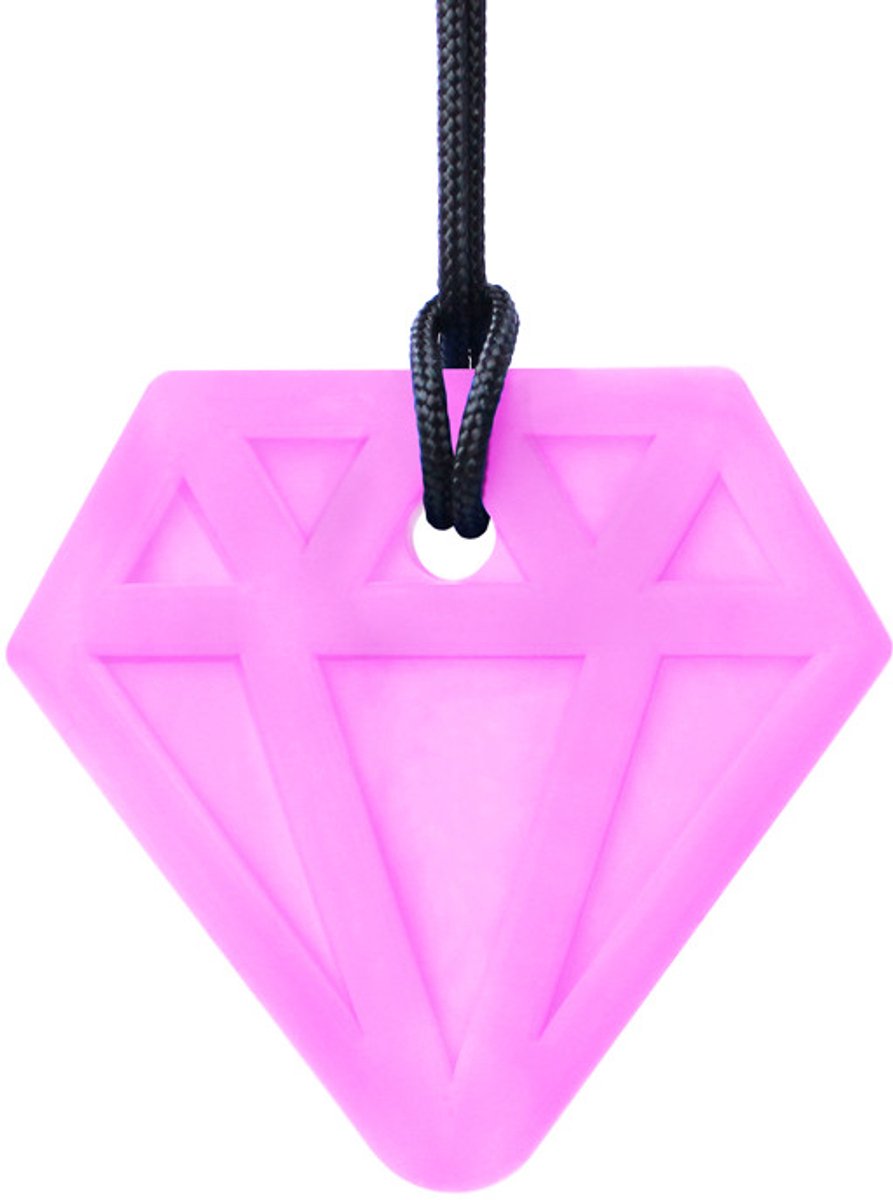 ARK Therapeutic bijtketting kauwsieraad diamant roze speelgoed.