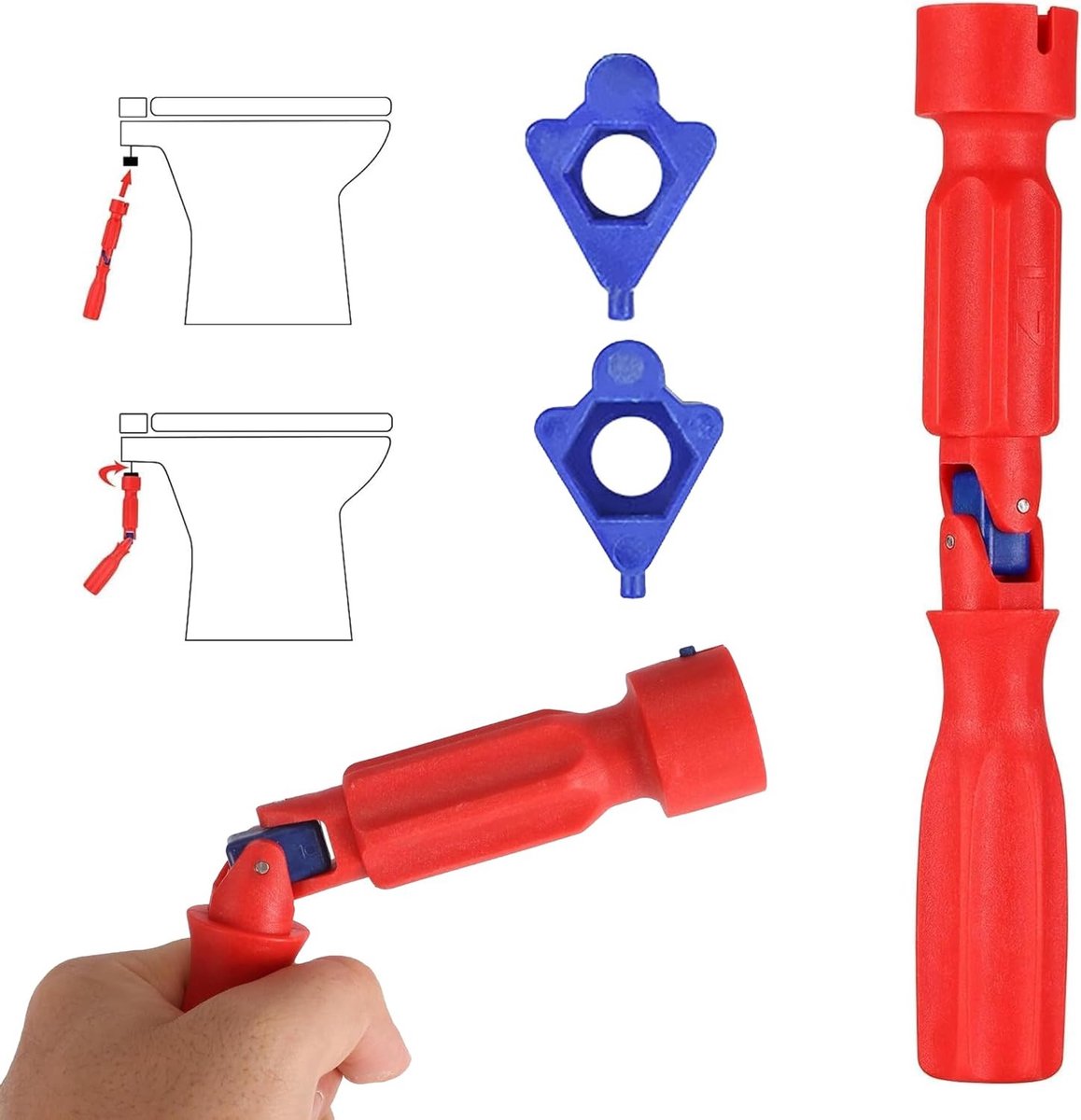 Universele Toiletbril Montage Sleutel voor Reparatie en Installatie van Toiletzittingen en Kranen - 10/13/17mm