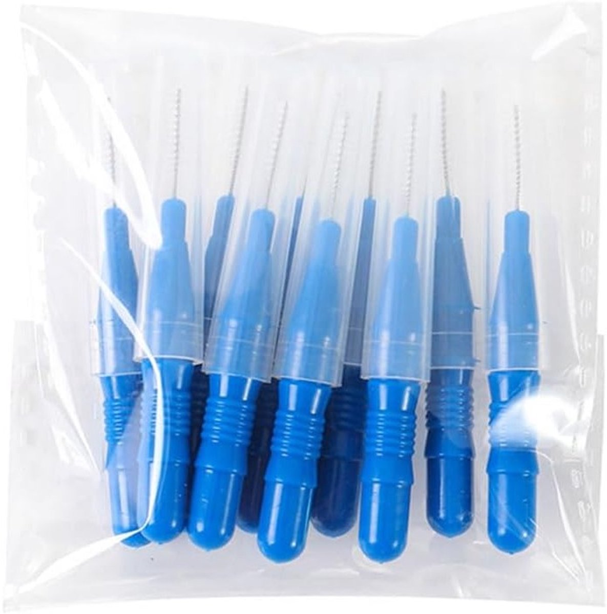Interdental borstels - blauwe - zachte tandenborstels - tandfloss - mini tandenborstels - voor het reinigen van ruimtes tussen tanden (verpakking van 10)