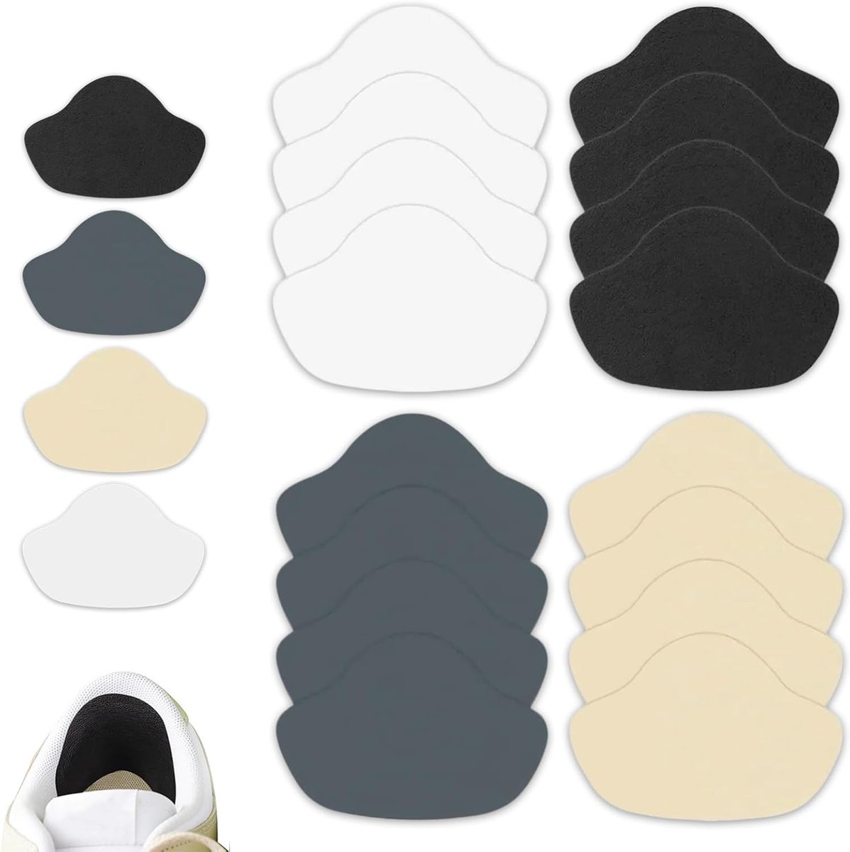 12 Paar Sneaker Reparatie Patches voor Schoenen, Heelpads, Hechtingskit voor Sneakers, Leren Schoenen en Hakken met Gaten