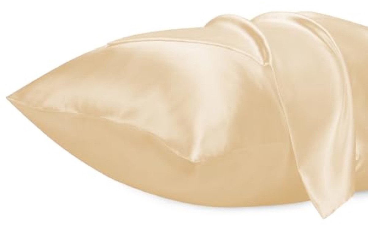 PromoHome 2 Pack Satijnen Kussenslopen Standaard Formaat - Zacht Microfiber - Envelop Sluiting - Kreukvrij - Ademend - Champagne (40x60 cm)