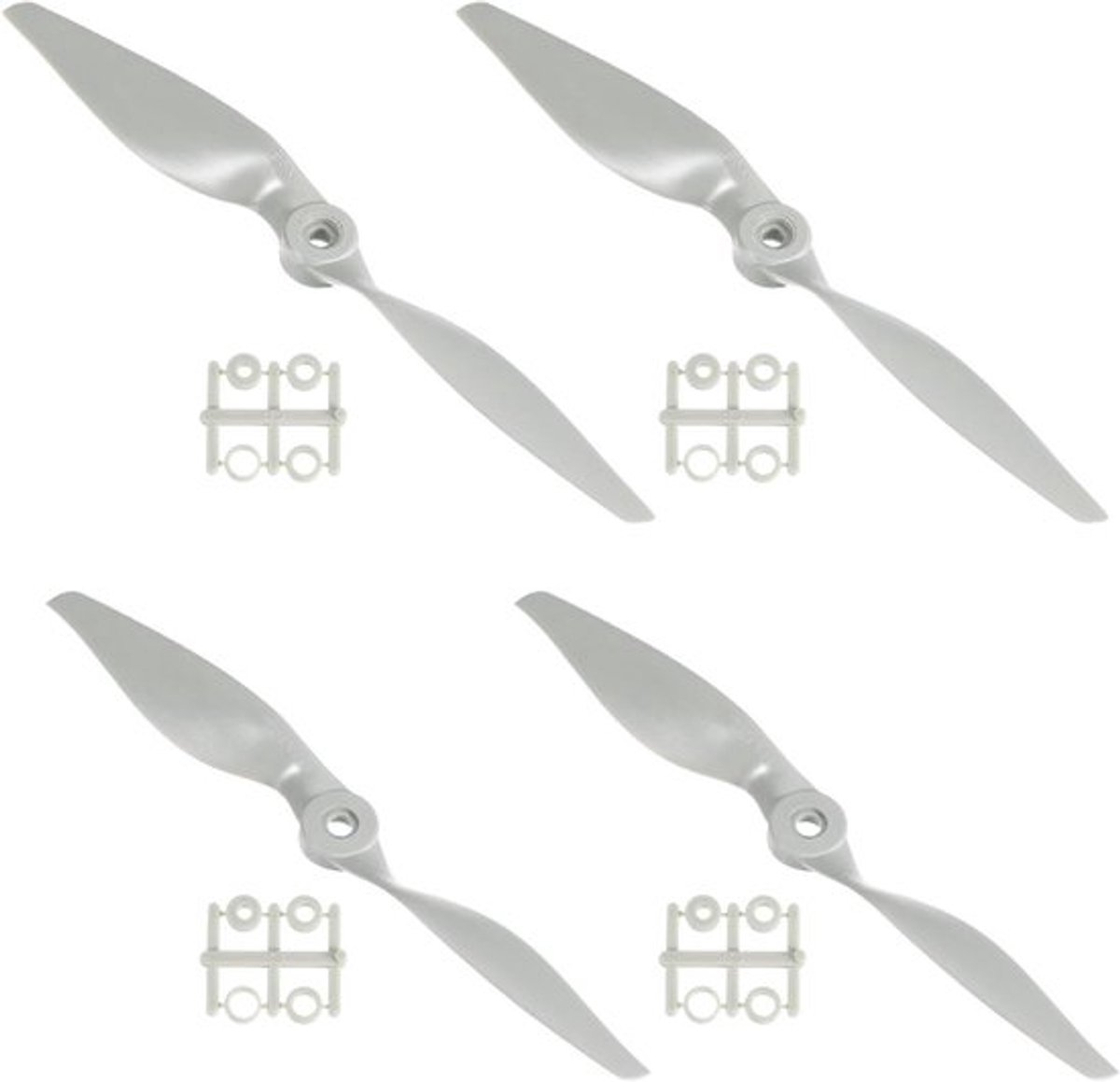 Grijze propellerbladen voor elektrisch vliegtuig, 9x6" 8x6", set van 4 stuks