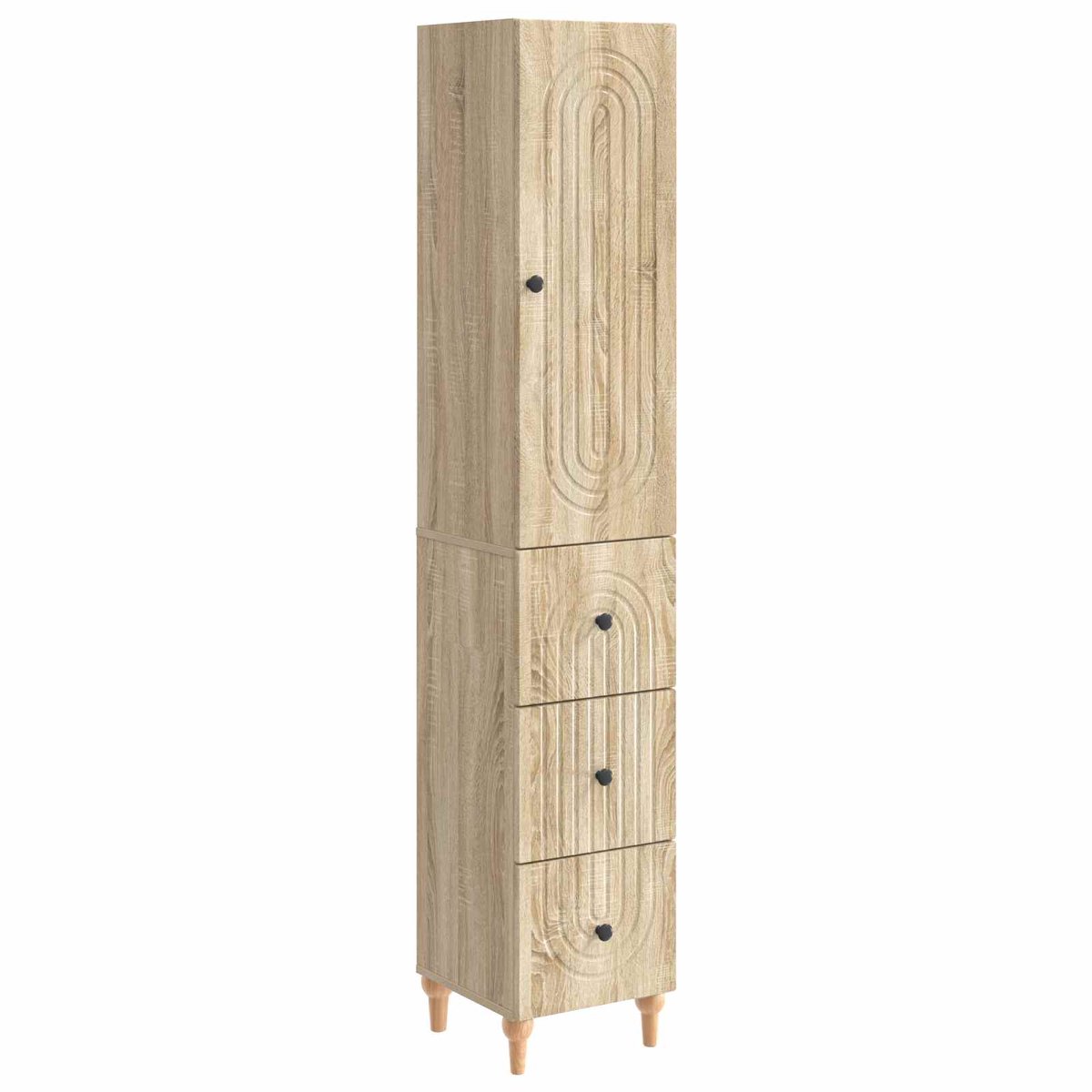 vidaXL Kast - Set - 2 - st - Bewerkt - hout Sonoma eiken
