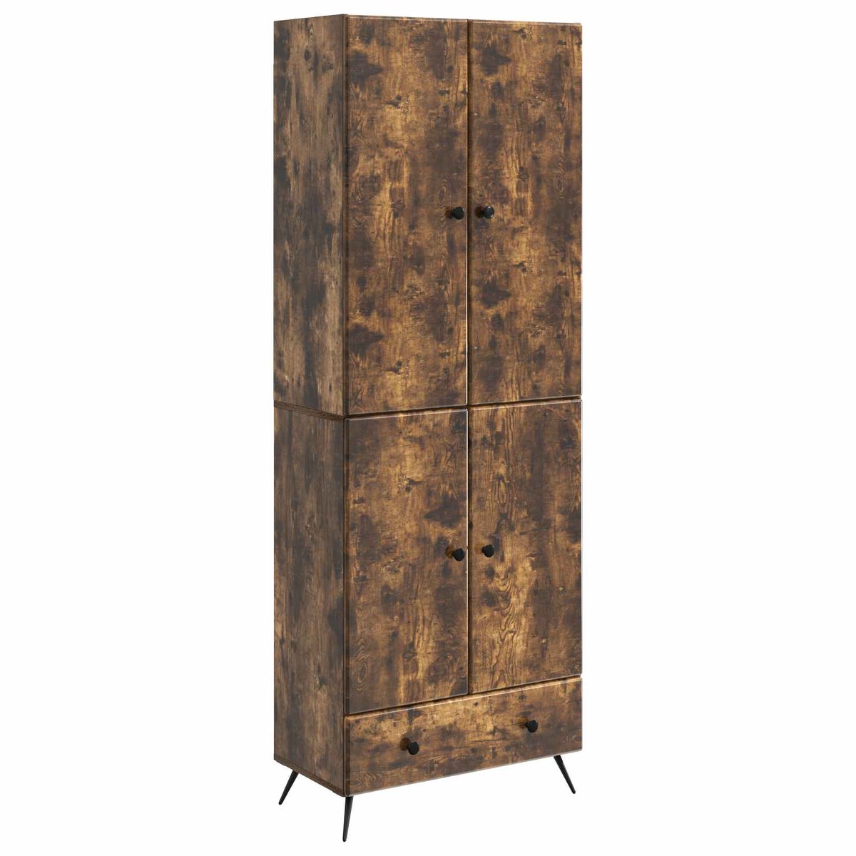 vidaXL Kast - Set - 2 - st - Gerookt - eiken - Bewerkt - hout Gerookt eiken