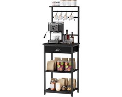 Keukenrek met 5 Planken en 8 Haken, Organiseer Koffie en Bak
