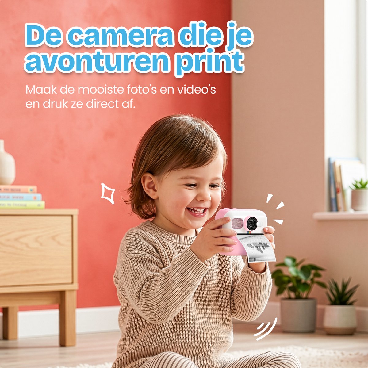 TinyPlay Kindercamera met foto printer - 48MP - Digitale Camera Kinderen - 32GB SD kaart - Full HD Foto en Video - Spelletjes - Fotoprinter - Kinder camera - Digitale kindercamera - Roze – foto 5