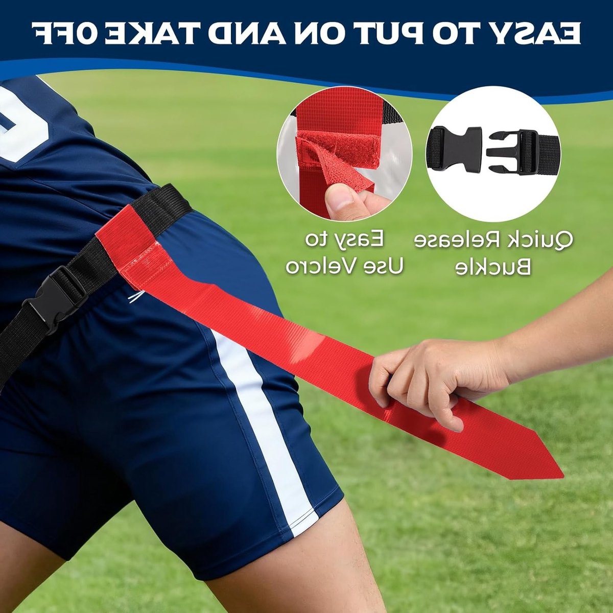 Verstelbare Flag Football Belt van 130 cm voor Kinderen, Tieners en Volwassenen - Ideaal voor Rugby Training, Schoolactiviteiten en Gezinsgames