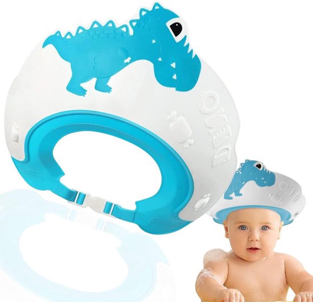 Douchemuts voor kinderen - Verstelbaar - Haarwashulp - Babyvizier - Shampoobescherming - Blauw