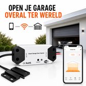 Slimme garagedeuropener | 2.4GHz wifi | Tuya Smart Life-app | Google Home en Alexa | Automatische schema's | Statusdetectie | Wit