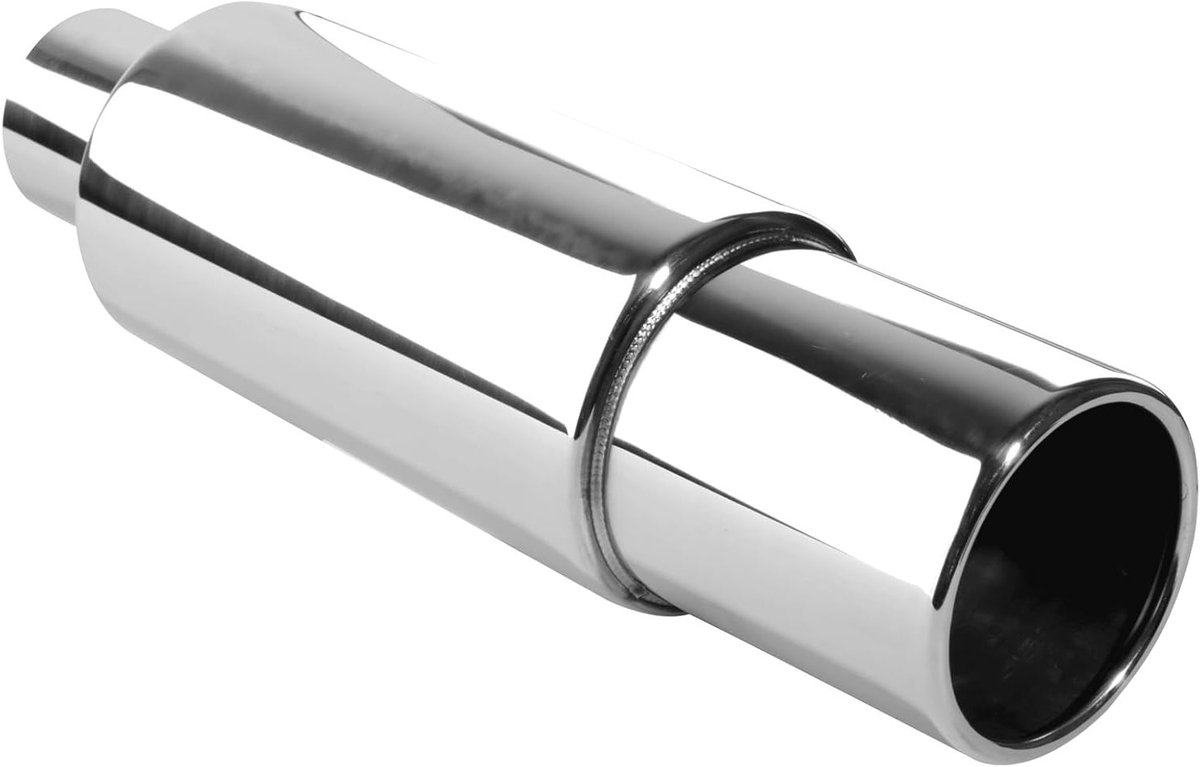 Stainless Steel Einddemper 63mm Inlaat, Sportuitlaat voor Dieselauto's, 2.5" Inlaat 3.5" Uitlaat, 14.17" Resonator Vervanging voor Verbeterde Geluidskwaliteit