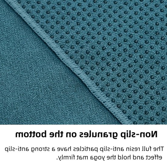 Yogamat handdoek microvezel 24" x 72" sneldrogend antislip zweetabsorberend met draagtas voor warme yoga Bikram Pilates gym van Yogamat — afbeelding 4