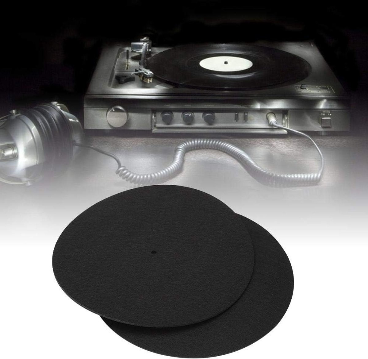 Felt Plate Carriers voor Platenspelers - 2 Stuks, 3 mm Dikte, Vermindert Trillingen en Statics, Vinyl Slipmat (30 cm Zwart)
