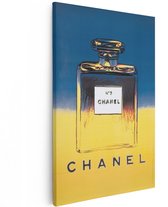 Artaza Canvas Schilderij Chanel N°5 Parfumfles - 80x120 cm - Wanddecoratie Andy Warhol - Muurdecoratie Pop Art - Decoratie Luxe Mode