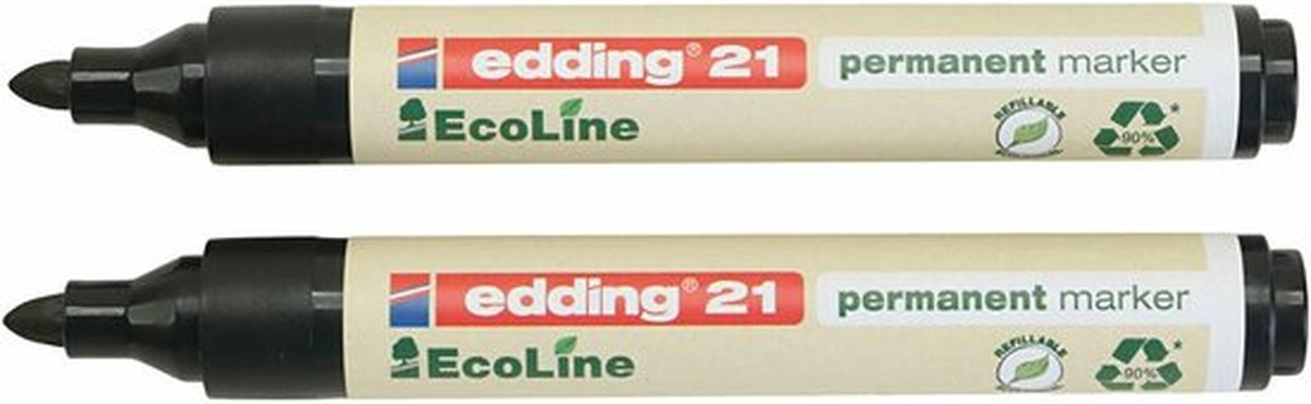 Edding EcoLine marker, zwart, afm 21, lijndikte 1,5-3 mm, 1 stuk