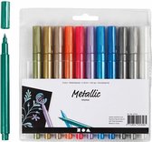 Metallic marker, metallic kleuren, lijndikte 2-4 mm, 12 stuk